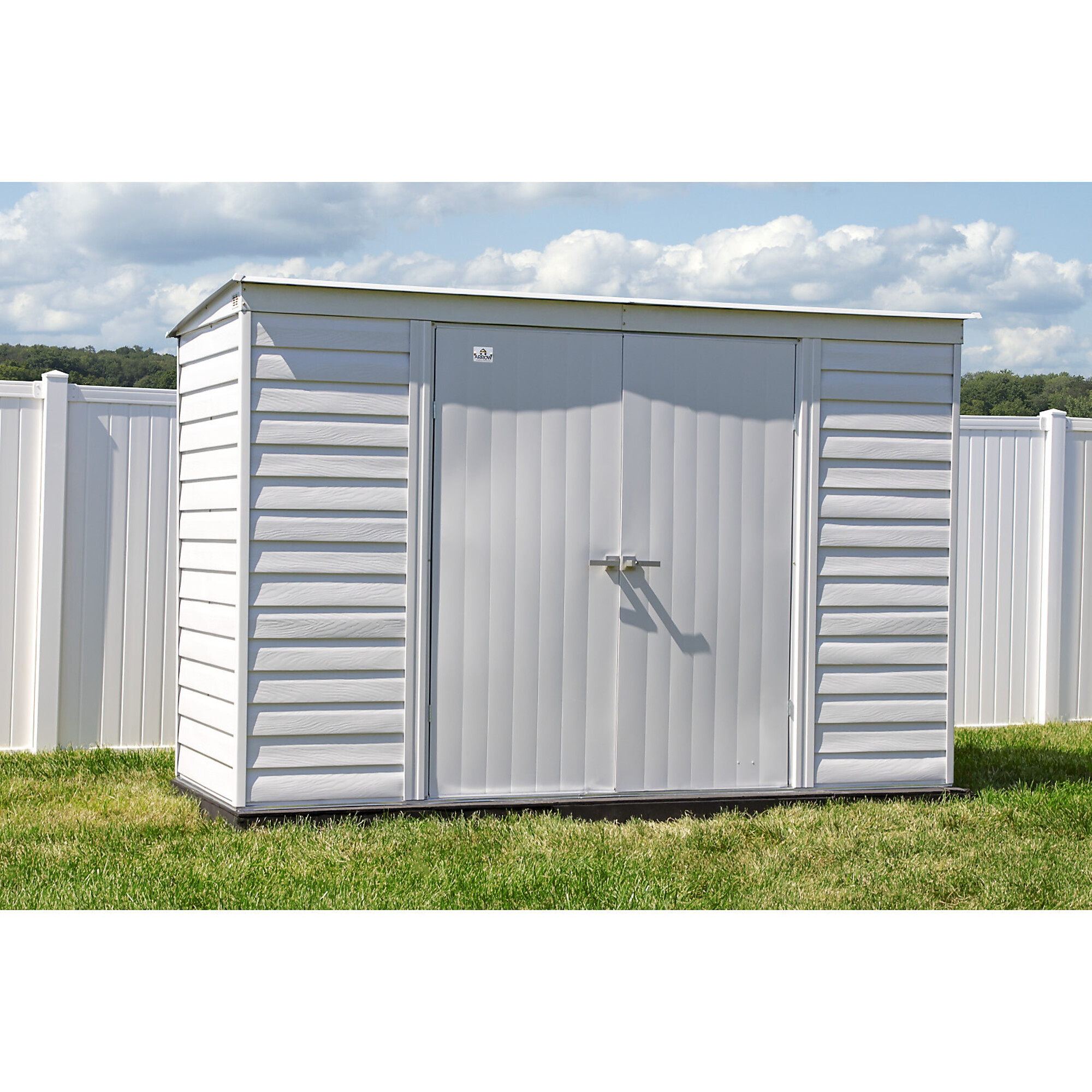 Arrow Storage Products, Select Steel Shed 10x4 Flute Grey SCP104FG, Length 4 ft, Width 10 ft, Model# SCP104FG